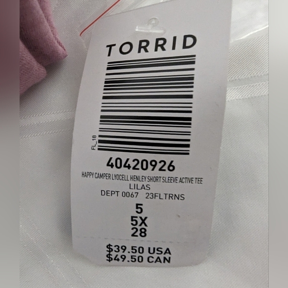 Happy Camper Lyocell Henley Short Sleeve active Tee plus size 5x - Picture 8 of 10